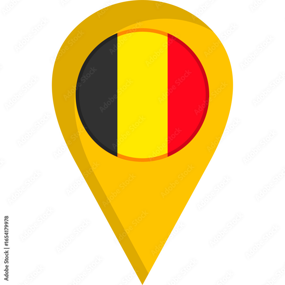 Fototapeta premium Belgium Flag Location Pin Icon
