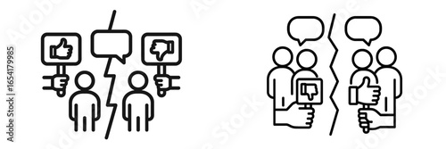 Discussion on social opinions showing agreement and disagreement in a digital setting