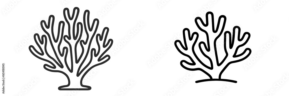 Obraz premium Unique coral designs showcasing different styles and shapes in minimalistic line art