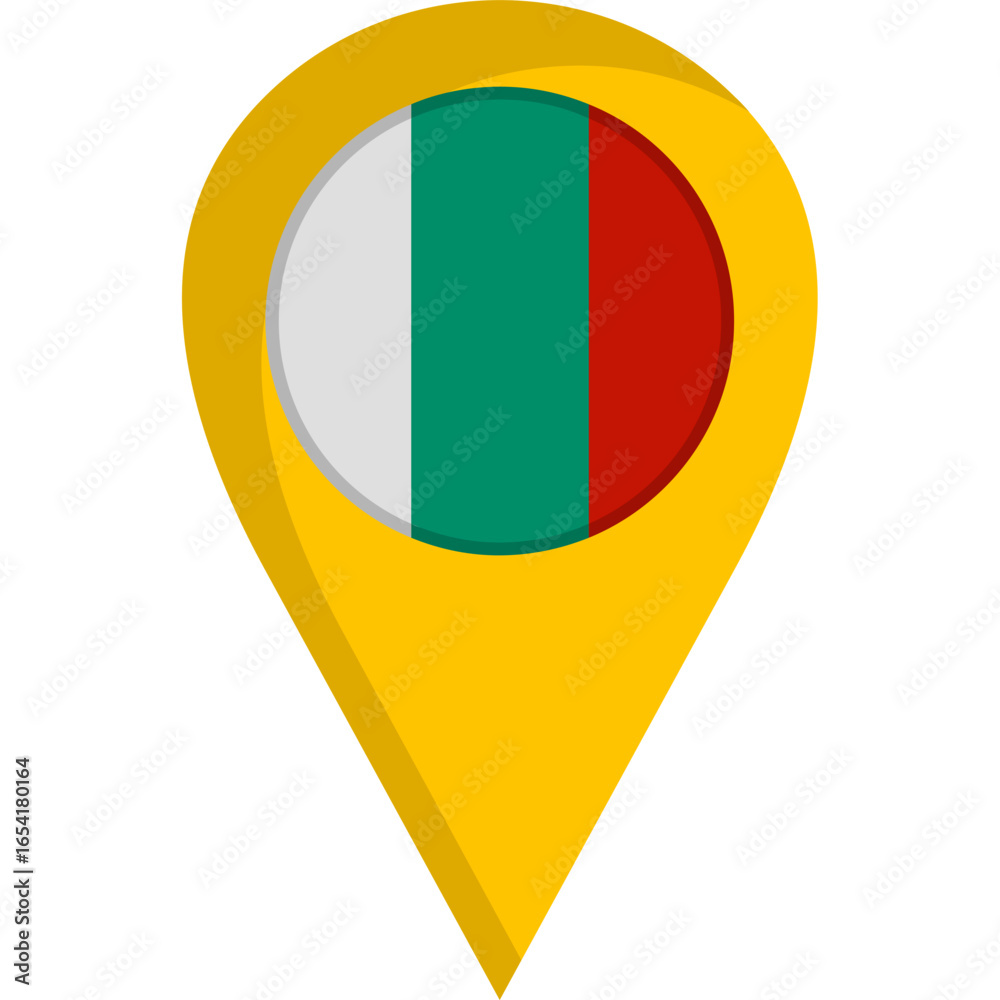Fototapeta premium Bulgaria Flag Location Pin Icon