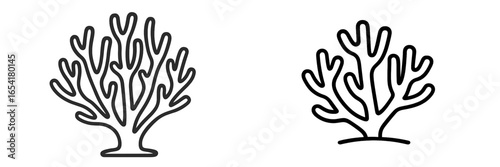 Unique coral designs showcasing different styles and shapes in minimalistic line art