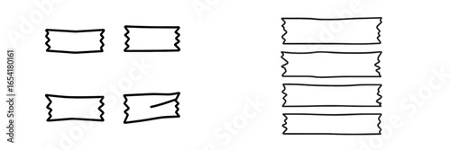 Different arrangements of rectangular shapes on a blank background highlighting spatial organization and symmetry