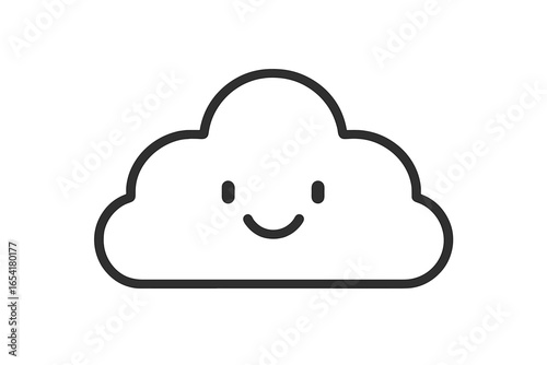 Smiling cloud design on a simple background brightens the atmosphere with joyful character