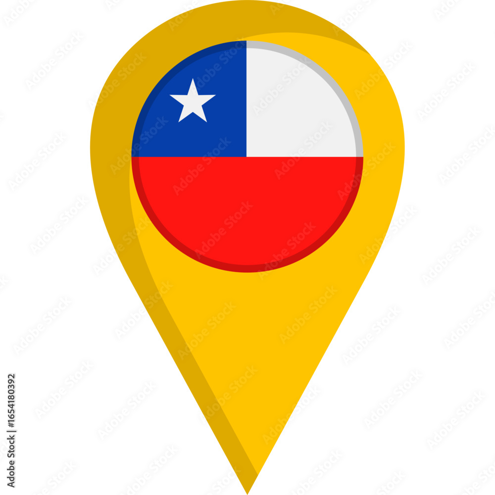 Fototapeta premium Chile Flag Location Pin Icon