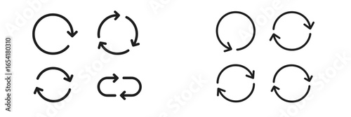 Various circular arrow icons representing different stages of a process in a sleek and modern design for digital applications