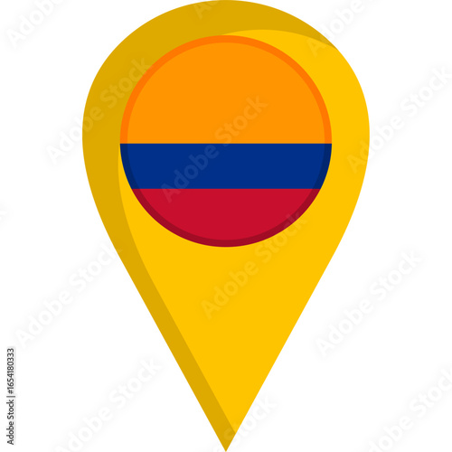 Free Download Colombia Flag Location Pin Icon - GFXLoad