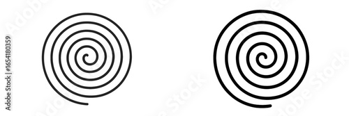 Spirals in black design showcasing two different patterns with smooth curves and concentric circles