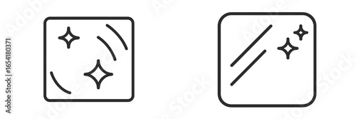 Graphic representation of sparkling effects and shine on surfaces in minimalistic design style
