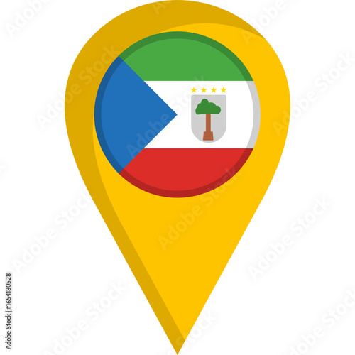 Equatorial Guinea Flag Location Pin Icon
