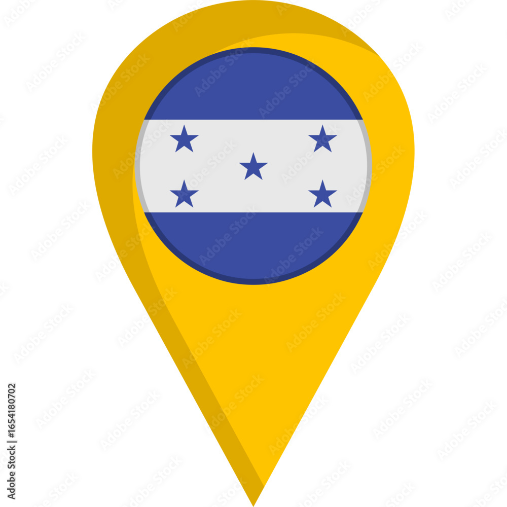 Fototapeta premium Honduras Flag Location Pin Icon