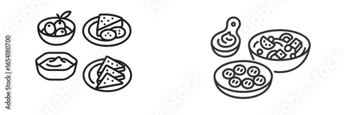 Delicious assortment of appetizers showcasing flavors and variety in a minimalistic presentation