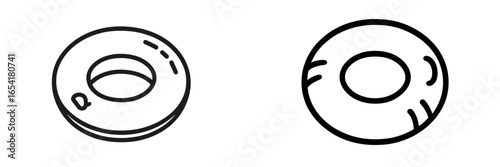 Illustrations of two simple donut designs showcasing unique shapes and decorations