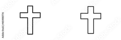 Symbolic representation of two crosses side by side on a plain background showcasing religious themes and beliefs