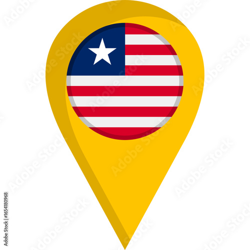 Liberia Flag Location Pin Icon Free Download Liberia Flag Location Pin Icon - GFXLoad