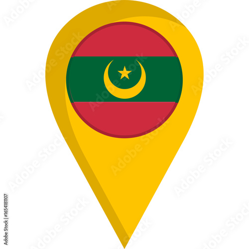 Free Download Mauritania Flag Location Pin Icon - GFXLoad