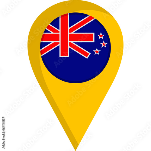 Free Download New Zealand Flag Location Pin Icon - GFXLoad