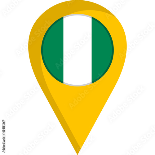Free Download Nigeria Flag Location Pin Icon - GFXLoad