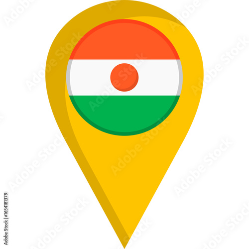 Free Download Niger Flag Location Pin Icon - GFXLoad