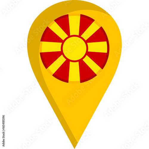North Macedonia Flag Location Pin Icon