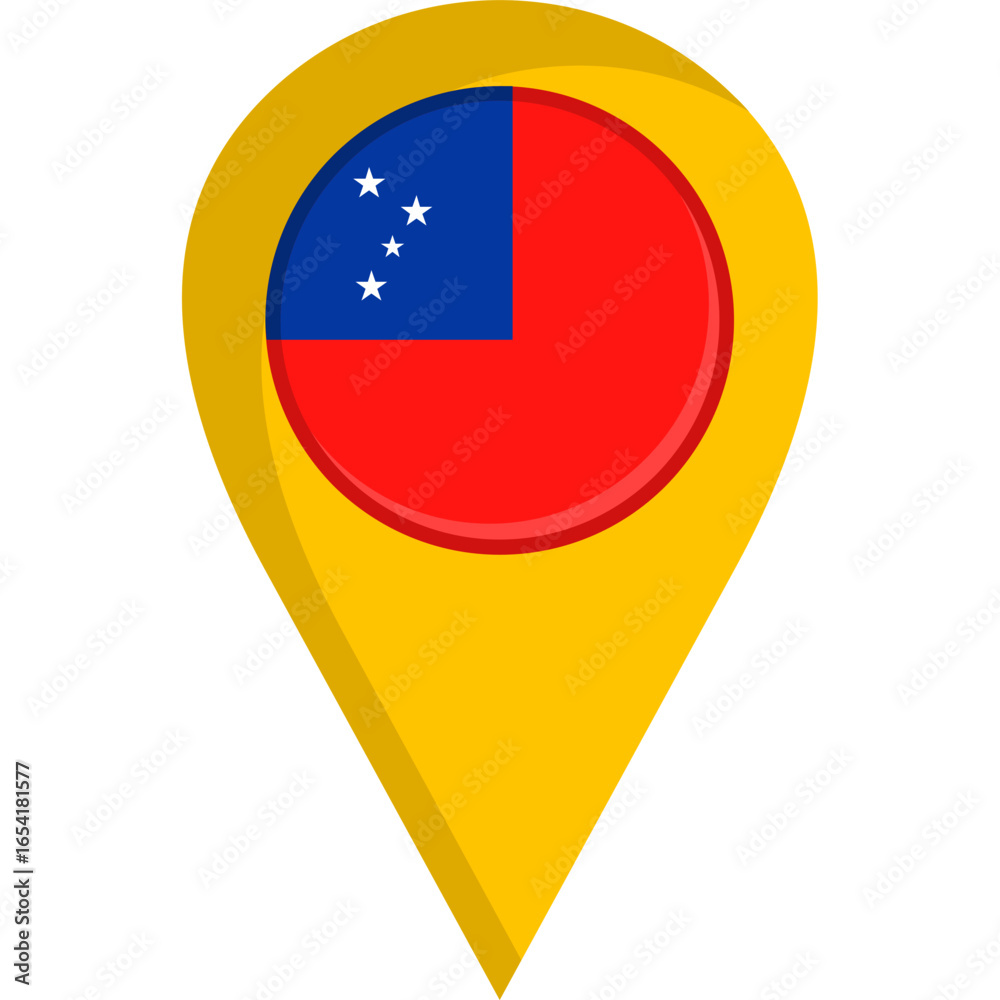 Obraz premium Samoa Flag Location Pin Icon