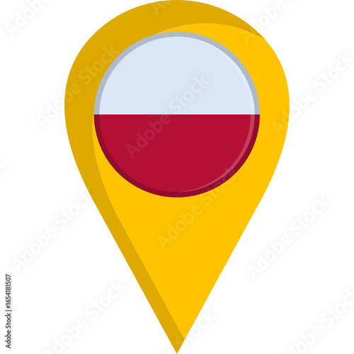 Poland Flag Location Pin Icon Free Download Poland Flag Location Pin Icon - GFXLoad