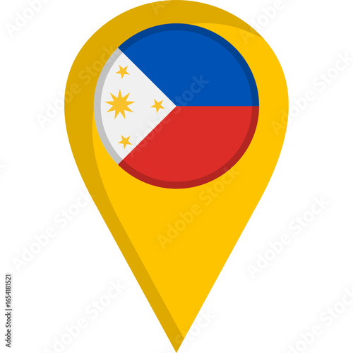Free Download Philippines Flag Location Pin Icon - GFXLoad