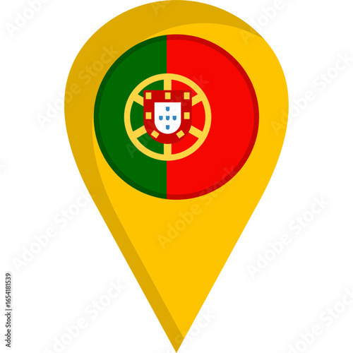 Portugal Flag Location Pin Icon Free Download Portugal Flag Location Pin Icon - GFXLoad