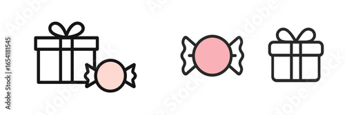 Festive gift and candy illustrations perfect for seasonal celebrations and joyful occasions
