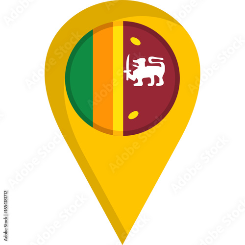 Sri Lanka Flag Location Pin Icon
