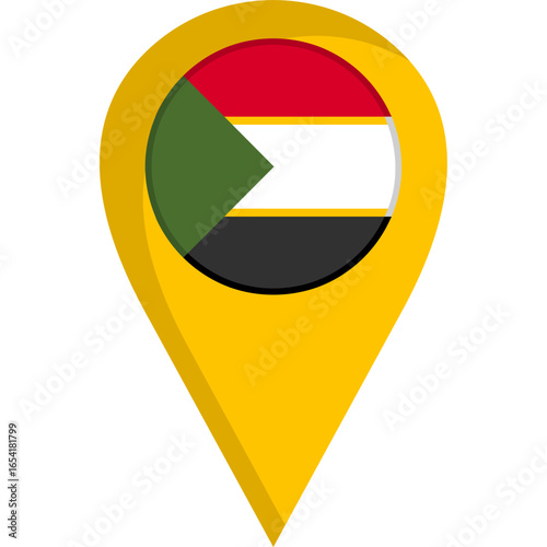 Free Download Sudan Flag Location Pin Icon - GFXLoad