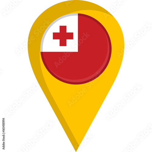 Tonga Flag Location Pin Icon