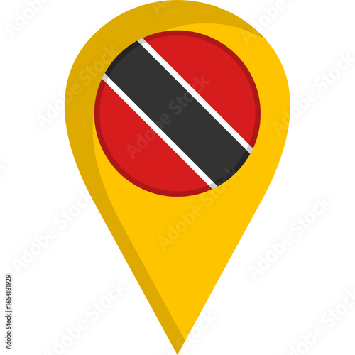 Free Download Trinidad and Tobago Flag Location Pin Icon - GFXLoad