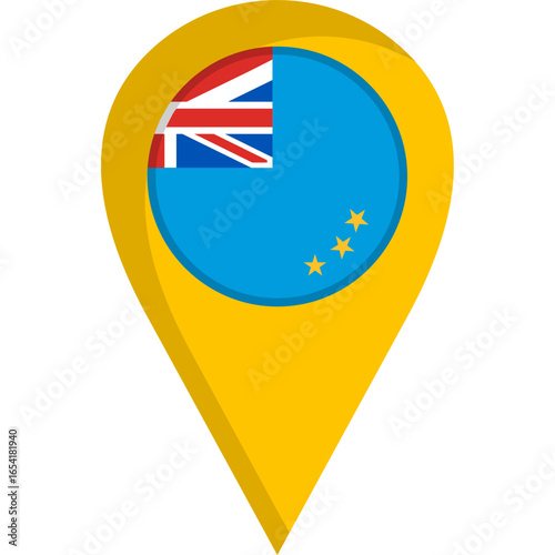 Tuvalu Flag Location Pin Icon