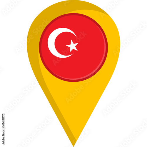 Turkey Flag Location Pin Icon
