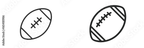 Two vintage style rugby balls displayed side by side for sports enthusiasts and designers