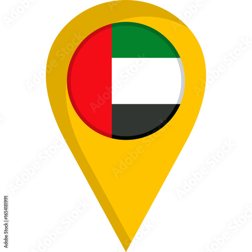 Free Download United Arab Emirates Flag Location Pin Icon - GFXLoad