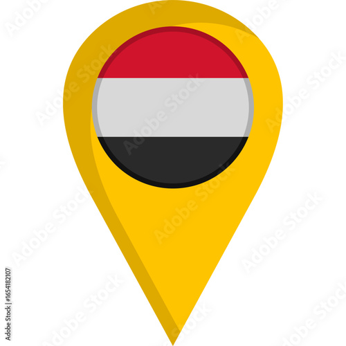 Free Download Yemen Flag Location Pin Icon - GFXLoad