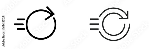 Circular symbols representing refresh and reload functions in a minimalist graphic design style