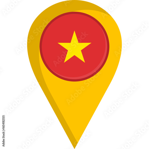 Vietnam Flag Location Pin Icon