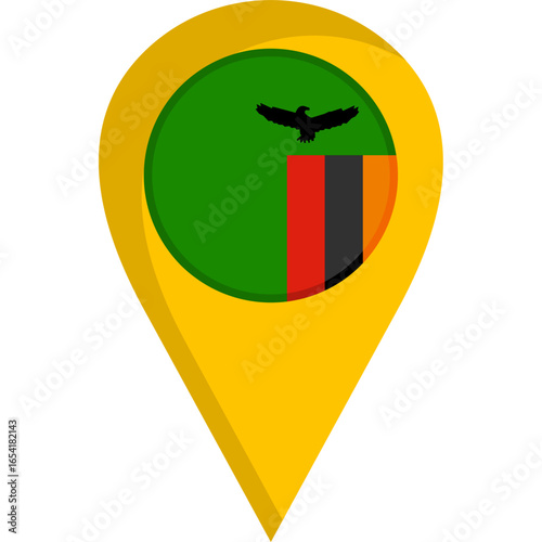 Zambia Flag Location Pin Icon Free Download Zambia Flag Location Pin Icon - GFXLoad