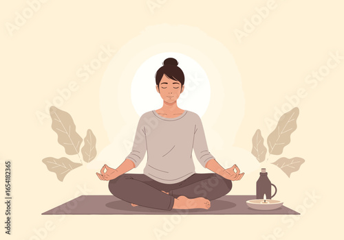 woman meditating in yoga pose