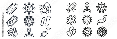 Diverse collection of microorganisms in vector illustration format