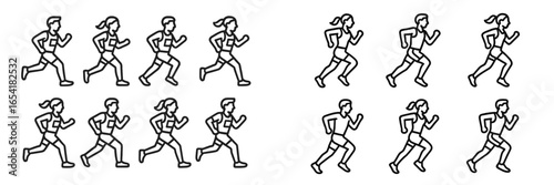 Vector illustration of a runner in motion isolated on white background