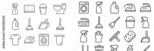 Cleaning tools and products vector illustration for household use