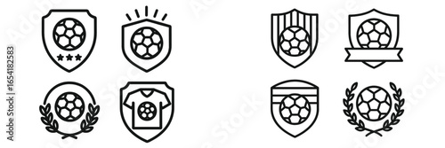 Designs of soccer badges and emblems for team branding