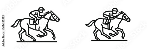 Exciting horse racing vector illustration featuring riders in motion