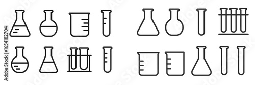 Laboratory glassware collection in vector illustration format
