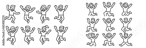 Joyful people celebrating together in a lively group scenario