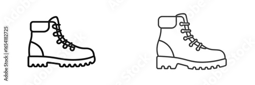 Hiking boots vector illustration showcasing outdoor footwear design