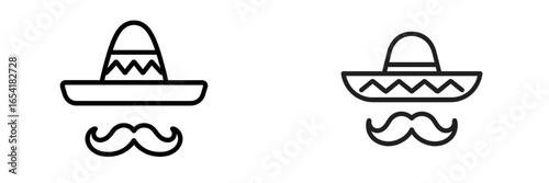 Decorative sombrero and mustache vector illustration for design